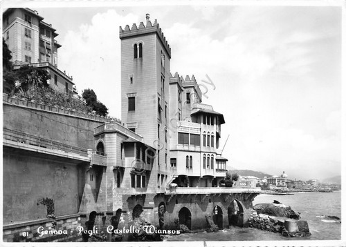 Cartolina Genova Pegli castello Wiansos 1963
