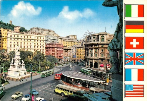 Cartolina Genova Piazza Acquaverde