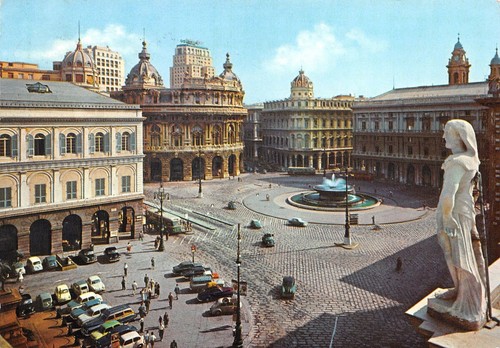 Cartolina Genova Piazza De Ferrari 1962