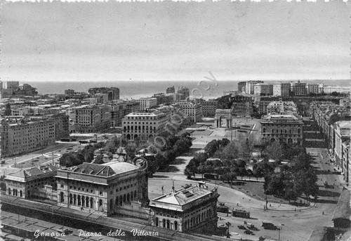 Cartolina Genova Piazza della Vittoria 1962