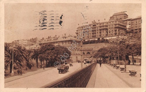 Cartolina Genova Piazza Principe Albergo Miramare carro tram animata 1929