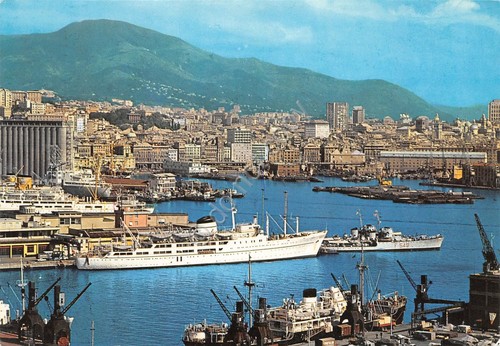 Cartolina Genova porto