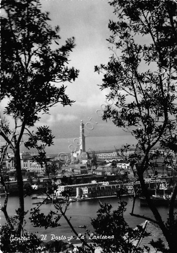 Cartolina Genova Porto e Lanterna