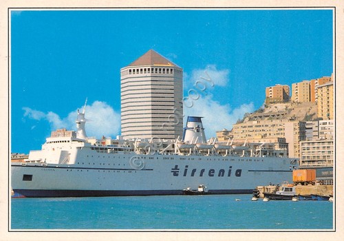 Cartolina Genova Porto Matitone di Kenzo Tange Nave Tirrenia anni …