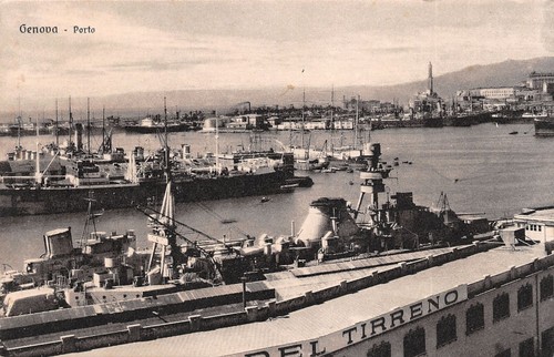 Cartolina Genova Porto Navi Ed. Cazzoli