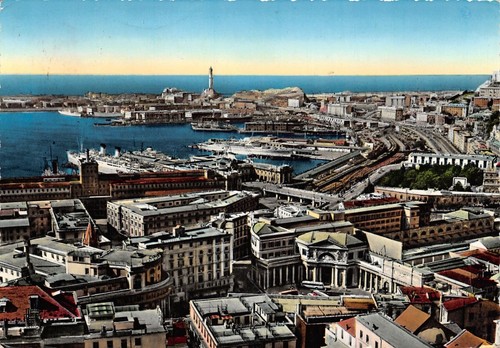 Cartolina Genova Porto Panorama 1960