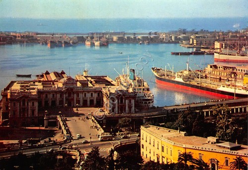 Cartolina Genova Porto Stazione Marittima navi