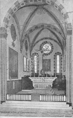 Cartolina Genova Presbitero e coro di Coronata