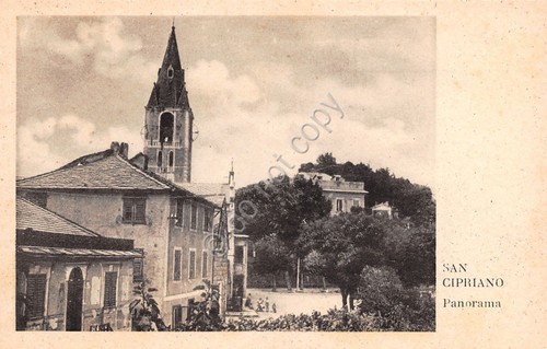 Cartolina Genova San Cipriano Panorama e Chiesa animata Ed De …