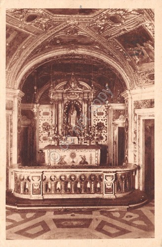 Cartolina Genova Santuario del Monte timbro targhetta Taci ogni notizia …