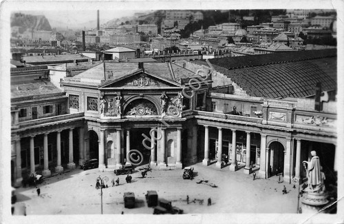Cartolina Genova Stazione Principe auto d'epoca 1933