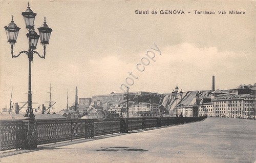 Cartolina Genova Terrazzo Via Milano