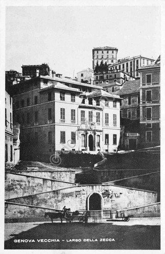 Cartolina Genova vecchia Largo della Zecca Riproduzione
