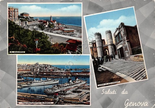 Cartolina Genova vedute 1958