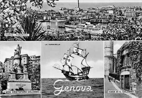 Cartolina Genova Vedute La Caravella 1963 timbro a targhetta PT …