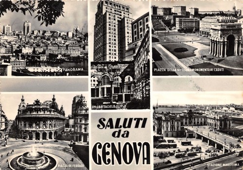 Cartolina Genova vedutine 1957