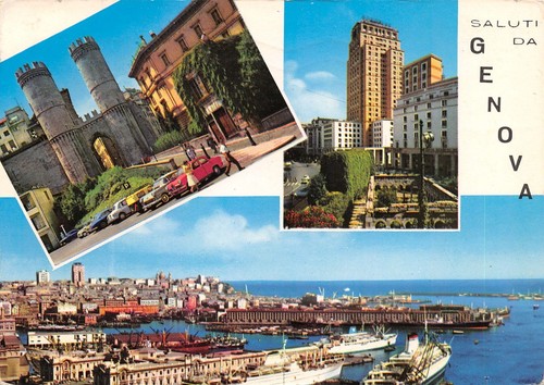 Cartolina Genova vedutine Porta Soprana Grattacielo Porto 1989