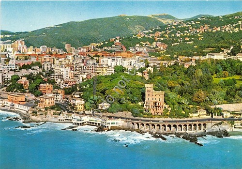 Cartolina Genova Vista aerea di Quarto Villa Carrara