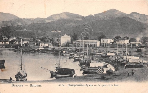 Cartolina Georgia Batumi Batoum Le quai et la baie 1907