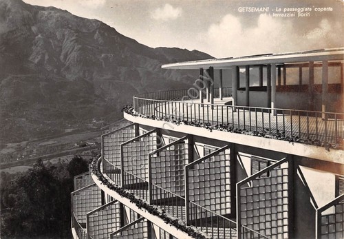 Cartolina Getsemani Passeggiata coperta e terrazzini fioriti anni '50