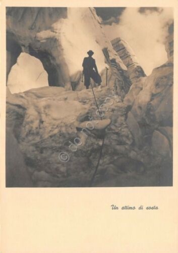 Cartolina ghiacciaio scalatore anni '50?