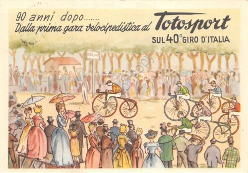 Cartolina Giro d'italia 40° Totosport 1957 12^Tappa cronometro Versilia Forte