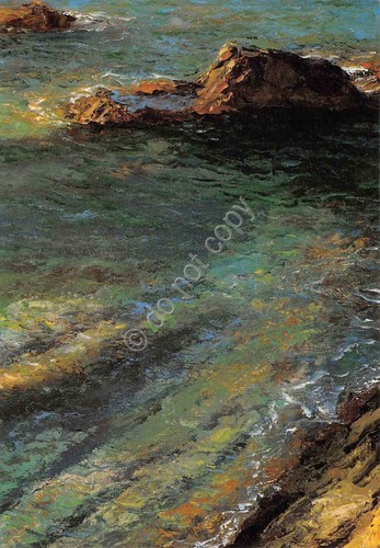 Cartolina Giuseppe Arigliano Limpido mare calmo da quadro ad olio