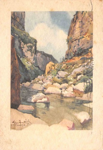 Cartolina Gola di Frasassi Illustrata Frattini 1955 segni di ingiallimento