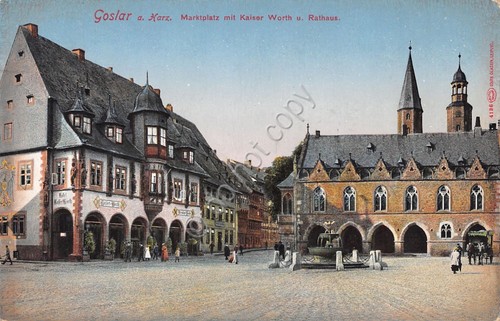 Cartolina Goslar Marktplatz mit Kaiser Worth