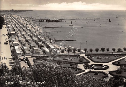 Cartolina Grado Giardini e Spiaggia