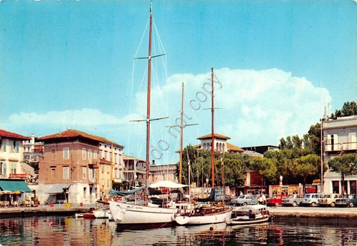 Cartolina Grado Il Porto vista dal mare barche 1971 (Gorizia)