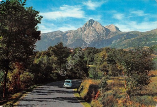 Cartolina Gran Sasso d'Italia Abruzzo Fiat 600 anni'50