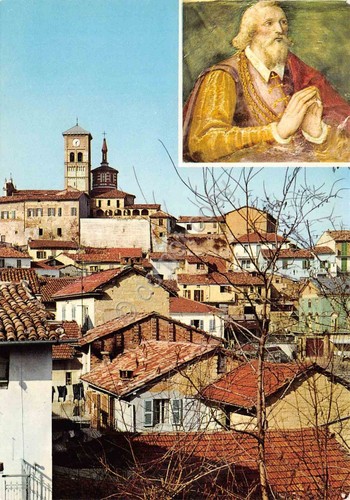 Cartolina Grazzano Badoglio panorama parziale riquadro Aleramo