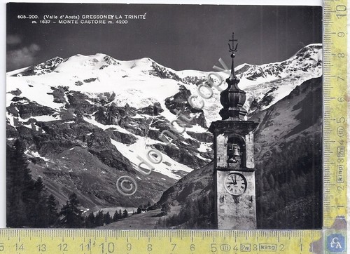 Cartolina Gressoney - Monte Castore - Chiesa - 1958 (Aosta)