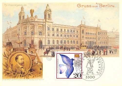Cartolina Gruss aus Berlin Timbro filatelico 1988