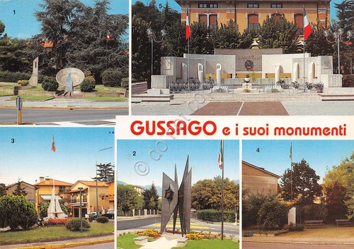 Cartolina Gussago vedute (Brescia)