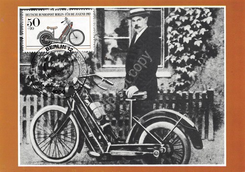 Cartolina Hildebrand & Wolfmuller 1894 timbro filatelico 1983