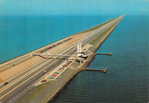 Cartolina Holland Friesland Monumnet Afsluitdijk 1979