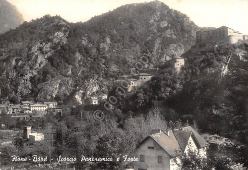 Cartolina Hone Bard Panorama parziale e forte (Aosta)