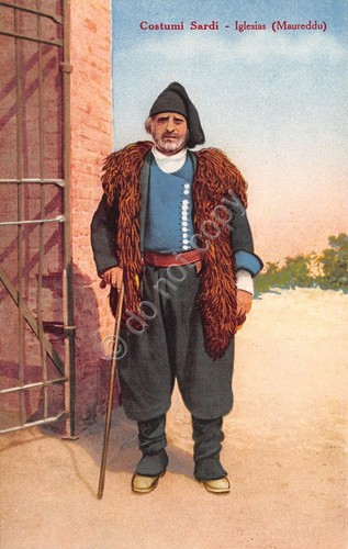 Cartolina Iglesias Maureddu costumi Sardi 1936
