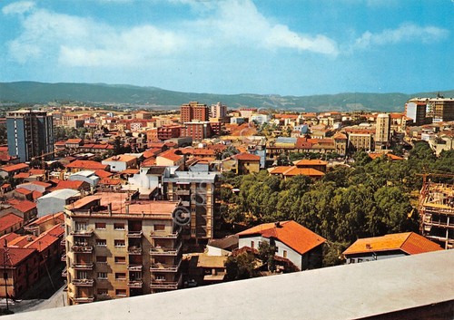 Cartolina Iglesias panorama paese con case