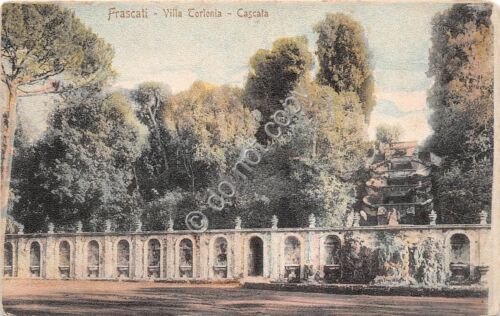 Cartolina Illustrata Frascati Villa Torlonia Cascata