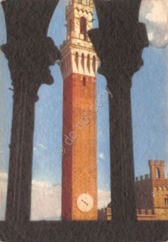 Cartolina Illustrata Siena Torre del Mangia (Pisa)