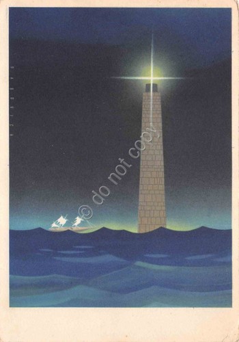 Cartolina illustrata torre inaccessibile al nemico amica stella ai naufraghi …