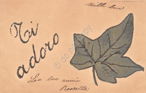 Cartolina Innamorati foglia di edera Ti Adoro con polvere in …