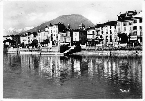 Cartolina Intra Panorama dal lago 1957