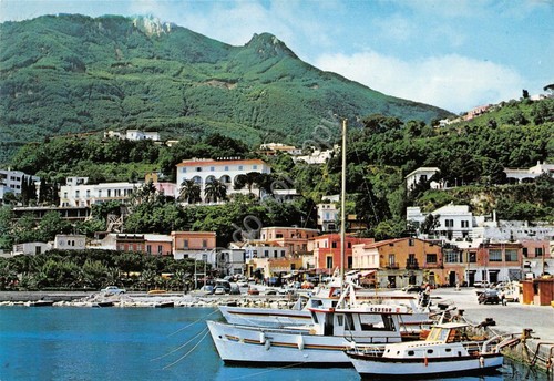 Cartolina Ischia Casamicciola Terme Panorama con barche 1993 (Napoli)