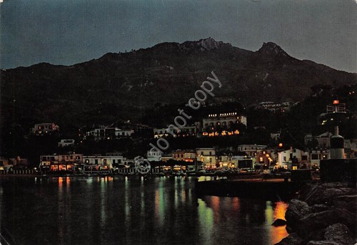 Cartolina Ischia Casamicciola Terme Panorama notturno 1968 (Napoli)