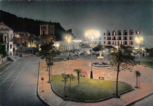 Cartolina Ischia Lacco Ameno Piazza Santa Redegonda Notturno (Napoli)