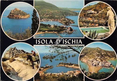 Cartolina Ischia saluti da vedutine (Altre tematiche)